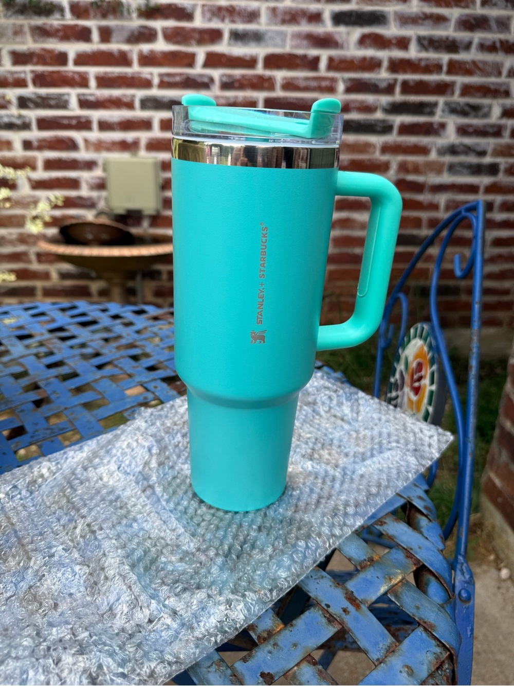 Stanley 40oz x Starbucks Edition Turquoise Travel Mug with Handle - Picture 1 of 2